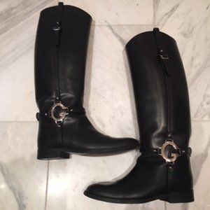 GUCCI Black Riding Boots Size 37 1/2
